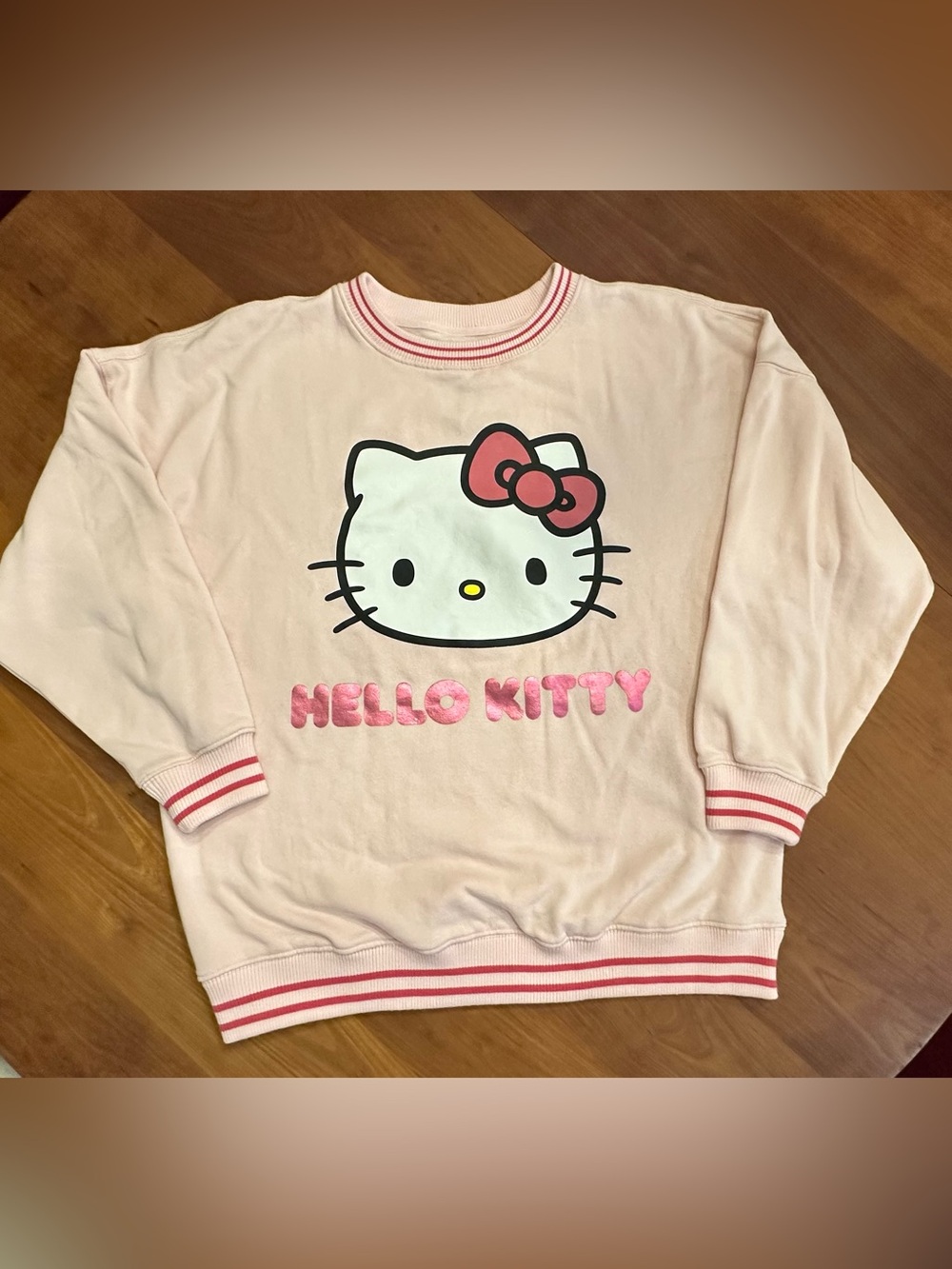 Hello Kitty Pink Sweatshirt. Size L. Minor flaw